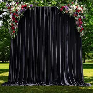 Black Backdrop Curtains for Parties Wedding Drapes for Backdrop for Party Baby Showers Birthday Photo Background Curtain 10X10ft