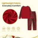 Harry Potter Pajamas Gryffindor Hufflepuff Slytherin Ravenclaw Hogwarts Crest Long Sleeve Shirt and Plaid Pant for Big Kid (6-7 Years, Red-1)