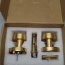 naubea Satin Brass Door Knob Passage Door Knobs Interior Brushed Brass Closet Door Knobs Modern Round Gold Door knob Indoor for Closet Hallway