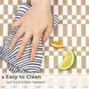 FRESHMINT Floral Checkerboard Anti-Fatigue Kitchen Mat Set of 2, Cushioned Foam Kitchen Mats for Floor, Waterproof Non Slip Comfort Mat, Modern Kitchen Rug for Kitchen Decor, Sink, Khaki Tan