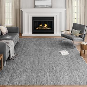 Eleisa 8x10 Area Rug, Farmhouse Home Decor Carpet, Grey