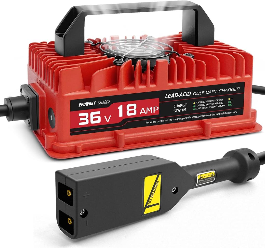EPOWREY 18 AMP 36 Volt Golf Cart Battery Charger for EZGO TXT with D Style Plug