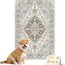 nunubaby 4PACK Washable Pee Pads for Dogs, Stylish, Non-Slip and Leak-Proof Pee Pads. Reusable Potty Pads for Dogs for Crates and Floors.(Beige/Multi, 24" x36")