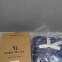 Cozy Bliss Faux Fur Throw Blanket for Couch, Cozy Warm Plush Striped Blanket for Sofa Bedroom Living Room, 60 * 80 Inches Tie-dye Blue