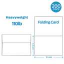 Ohuhu Blank White Cards and Envelopes 200 Pack - 4.25" x 5.5" Heavyweight Folded Cardstock and A2 Envelopes for DIY Greeting Cards Wedding Birthday Invitations Baby Shower Thank You Cards and More