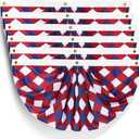 USA Patriotic Bunting Fan Flags 1.5x3 Ft Banner American Independence Day 4th of July Veterans Day Decorations Celebration Stars Party Supplies for Home Balcony Decor (Plaid-6)