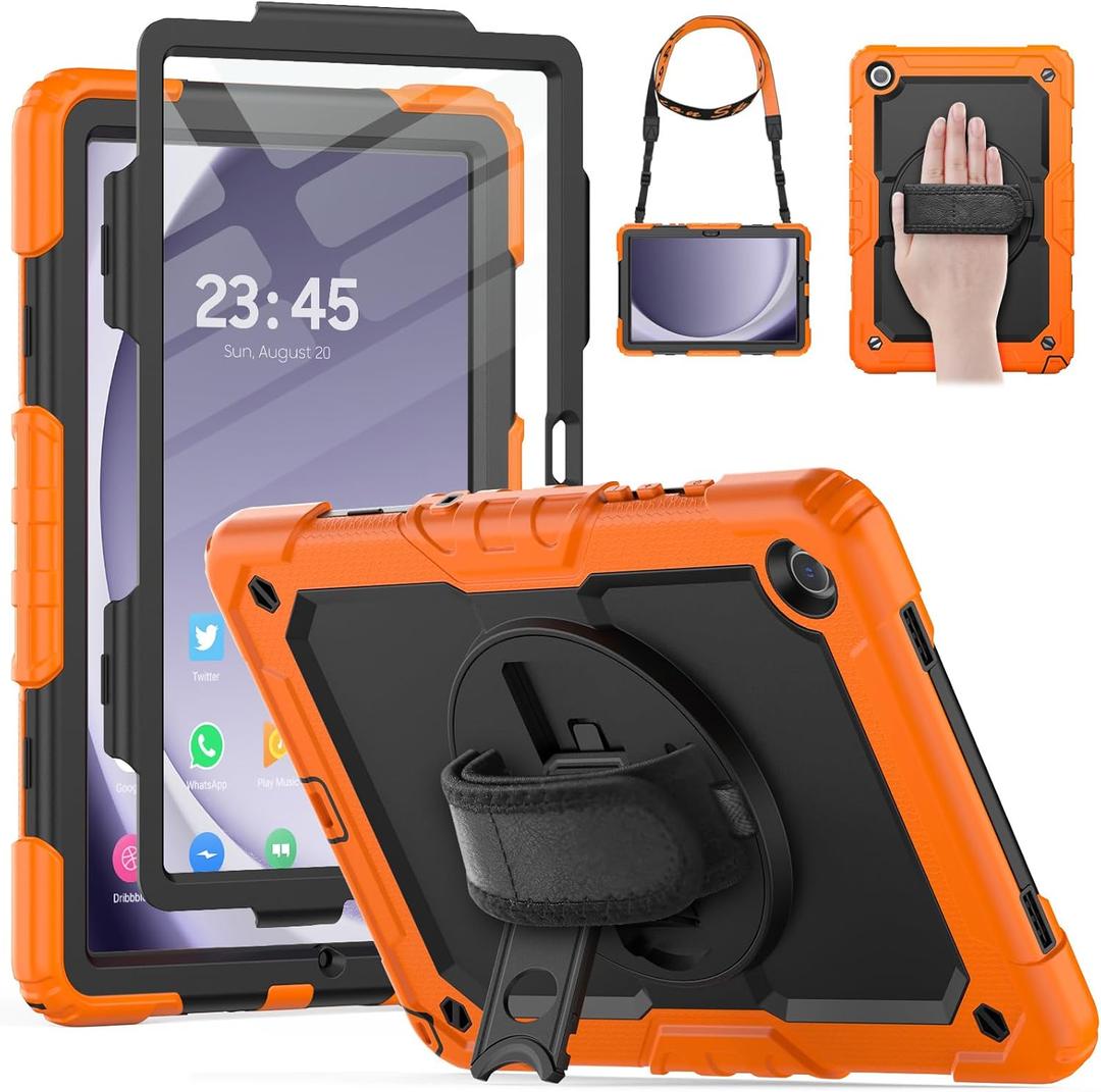 HXCASEAC Case for Samsung Galaxy Tab A9+ Plus / A11+ Plus 11 Inch, Protective with Screen Protector/Hand Strap/Pen Holder, Shockproof for Samsung A9 Plus Tablet Case SM-X210 SM-X218 SM-X230 -Green