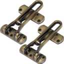 Home Security Door Lock, 2 Pack Latch Guard Clasp Front Door Locks for Kids, Home Reinforcement Lock for Swing-in Doors, Hotel Door Latches, Thicken Solid Aluminium Alloy (Antique Brass)