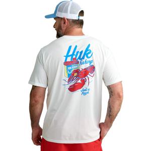 HUK Mens Fishing Graphic Tee, Performance Short Sleeve, Quick-Dry (Medium, White)