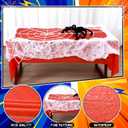 2 x Kinlop 9 Pcs Spider Party Table Decorations, 54 x 108 Inch Disposable Plastic Spider Tablecloth, Spiderweb, 6 Pcs Spiders and Cotton, Holiday Table Centerpieces Decor for Spiders Party Supplies