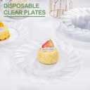 U-QE 100 Pieces Clear Plastic Plates - 9 Inch Clear Disposable Plates - Washable & Reusable - Premium Hard Plates - Party Supplies for Birthdays, Celebrations, Travel, Wedding, Party and Events