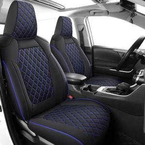 MIROZO Rav4 Seat Covers Full Set,Waterproof Car Seat Covers Fits for 2019-2025 Toyota RAV4 Non-Hybrid LE/XLE/Limited, Leather Seat Protector for Front and Rear (Not for Adv & TRD-Off,Blue)