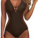 SUUKSESS Womens One Piece Tummy Control Swimsuit Crisscross Back Bathing Suits, XXL