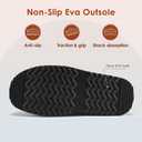 Vilanva Platform Slippers for Women Cozy Fur Lined Slip on Mary Jane Winter Shoes Warm Comfy House Slippers for Indoor Outdoor (Black)