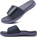 ONCAI Mens Sandals, Arch Support Sport Slides Open Toe Adjustable Straps Orthotic Cushioned Footbed for Plantar Fasciitis Rubber Soles Size 7.5-15 (10, Blue)