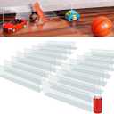 252'' Total Length Under Couch Blocker for Bed – 16 Pack, 4.7'' H x 15.8'' Each, Adjustable Clear Couch Gap Bumper, Strong Adhesive Toy & Pet Barrier to Stop Items from Going Under Sofa/Bed