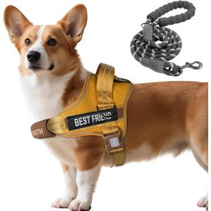 AUROTH Dog Harness and Leash Set, Soft Padded Service Dog Vest with 5.25FT Dog Leash, No Choke, Easy On Pet Vest, Adjustable Reflective No Pull Dog Harness Small Sized Dog, Easy Walking and Training