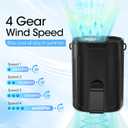 Heelkl 2026 AI Portable Fan Rechargeable, 4-Speed Strong Airflow, Personal Waist Fan with up to 25H of Working Time, Hands-Free Hanging Neck Fan, Wearable Belt Fan for Camping, Outdoor, Jobsite, Black