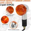 MOTOQUEEN for Kawasaki Vulcan VN 1500 1600 1700 2000 800 900 Motorcycle Turn Signal Lights Bolt 10mm 12V Front and Rear Amber 4PCS