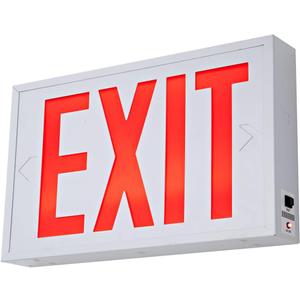 TANLUX New York Approved Emergency Exit Sign, Red Exit Sign with Steel Housing, Hardwired with Battery Backup, AC 120/277V, Single and Double Faces, UL Listed