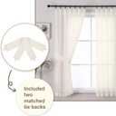OWENIE Cream Pinch Pleated Sheer Curtains 84 Inches Long 2 Panels Set for Bedroom Living Room, Soft Airy Light Filtering Sheer Privacy Curtains Drapes, Cream, 2Pcs, Each 40x84 Inch