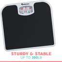 Adamson A21 Analog Scales for Body Weight - Up to 300 LB - New - Anti-Skid Rubber Surface + Large Numbers - Analog Bathroom Scale - Affordable - Durable with 20-Year Assurance - Black