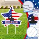 6 Pcs Military Welcome Home Yard Sign We Are So Proud of You with Stakes Army Homecoming Party 4th of July Decoration Patriotic Deployment Returning Outdoor Lawn Supplies