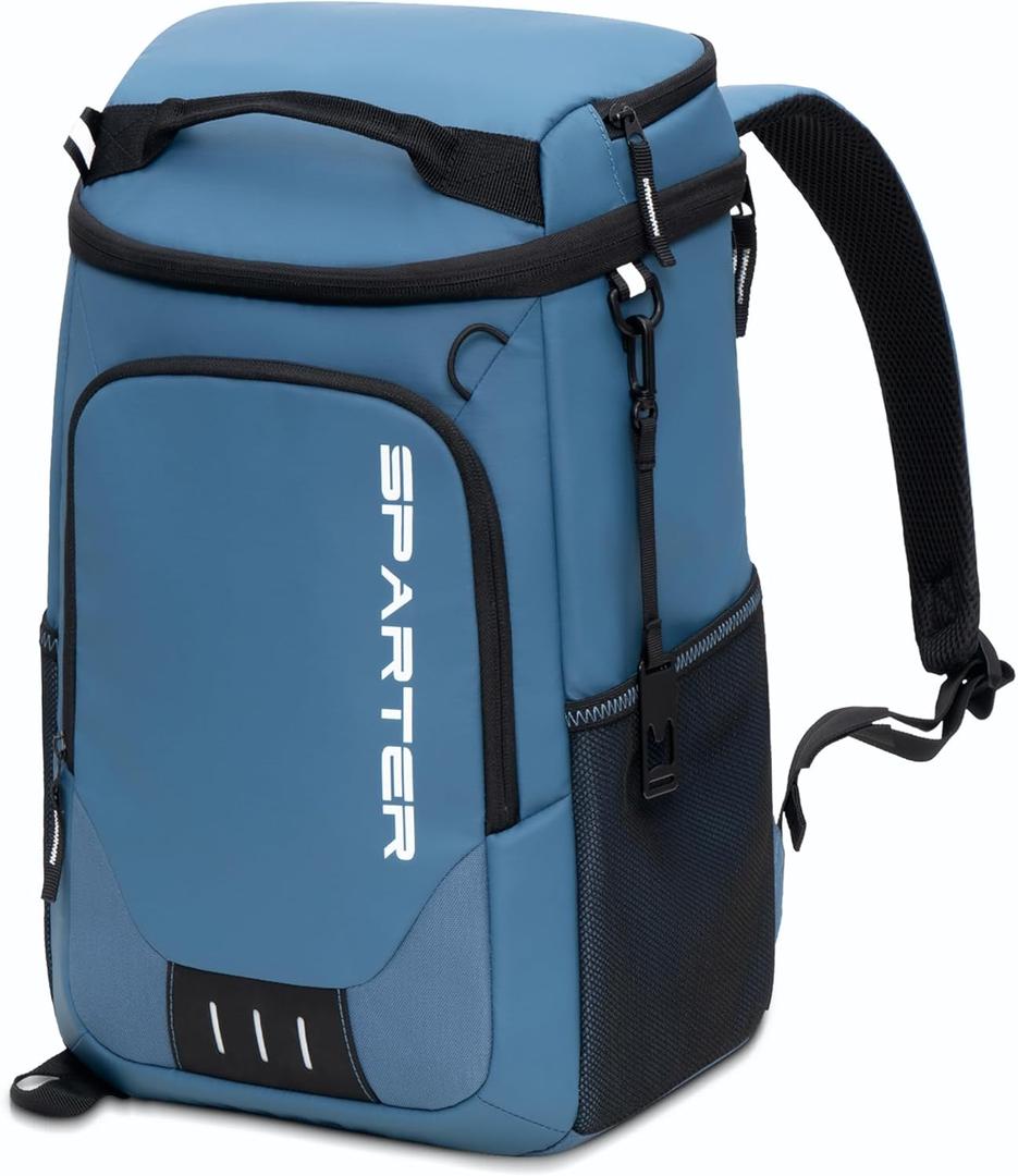 SPARTER Backpack Cooler Insulated Leak Proof 33/49 Cans, 2 Insulated Compartments Thermal Bag, Portable Lightweight Beach Travel Camping Lunch Backpack for Men and Women (Blue)