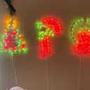 16" Christmas Window Silhouette Lights Decorations, 3 Pack Christmas Window Hanging Lights for Holiday Wall Indoor Window Decorations (Wreath, Tree and Candy Cane)