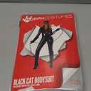 Morph Black Catsuit For Women Leather Jumpsuit Womens Adult Black Cat Suit Halloween (X-Large)
