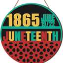 3D Juneteenth Door Sign,Happy Juneteenth Door Wreath,Freedom Day Sign,Black Pride Sign,African American Independence Day Sign,Black History Month Decoration for Outdoor Yard Home Porch Office