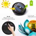 Huaxu Solar Light Outdoor Garden Decor Blue Metal Crackle Globe Glass Waterproof LED Lotus Flower Table Lamp Decorations for Patio Yard Porch Pathway Ground