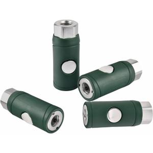 Yolass 1/4" FNPT M Style Safety Coupler, Female Thread, Safety Air Plug Coupler (4 packs)