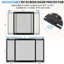Upgraded Steel RV Screen Door Protector Grille - Lightweight Adjustable Guard for Dogs, Fits Door Width 18.11"–31.5", Perfect for RV, Camper