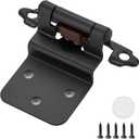 10 Pack (5 Pairs) 3/8 Inch Insert Kitchen Cabinet Hinges, Matte Black Self Closing Hinges for Kitchen Cabinet Doors, Semi-Concealed Cupboard Hardware, Face Mount Hardware, Black