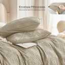 JELLYMONI Duvet Cover King Size Khaki - 3PCS Boho Duvet Cover Set Plaid Polyester Tufted Bohemian Jacquard Knit Textured Comforter Cover 10490in Rhombic Geometric Pattern Zipper Corner Tie