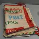 Zonon 4 Pcs Large Christmas Canvas Gift Bag with Drawstring - Xmas Canvas Sack for Present Package Storage, 27.6 x 19.7 Inch