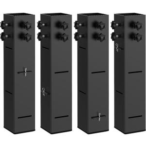 Fengone 2025 UpGrade College Dorm Bed Risers 3.15" Diameter Carbon Steel Metal Bed Riser Square Tall Bed Riser for Wooden Bed Frame Table Adjustable Height 3.2", 5.1", 8.1" or 11.2",to 10,000 lbs Pack of 4