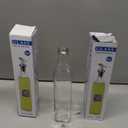 7 Pcs Salt Sugar Container and Oil Dispenser for Kitchen Gift Set, 8.6 oz Clear Glass Condiment Canisters Pots with Lid and Spoon 17 oz Glass Oil Bottle for Countertop, Coffee Bar