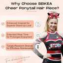 SEIKEA Ponytail Extension Cheer Ponytail Hair Piece, 16" Cheerleader Straight Ponytail Hairpiece Mocha Melt for Cheerleader Competition, Dance