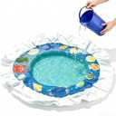 7.2x7.2 Ft Baby Beach Pool, Beach Pool for Toddler, 2 in 1 Kiddie Puddle Pool, Kids Beach Play Blanket with Water Bucket, Large Beach Puddle for Seaside & Outdoor Camping Vacation