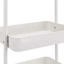 Amazon Basics 3-Tier Rolling Utility Cart, Storage Organizer, Lockable Wheels, Multifunctional Storage, Portable Mobile Shelving Unit, White