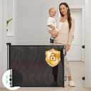 Retractable Baby Gate, Momcozy Mesh Baby Gate or Mesh Dog Gate, 33" Tall,Extends up to 55" Wide, Child Safety Gate for Doorways, Stairs, Hallways, Indoor/Outdoor (Black)