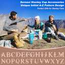 Initial Water Bottle Holder with Strap for Stanley Cup Accessories 40 oz Tumbler/Simple Modern Tumbler Bag, Water Bottle Carrier Bag with Strap for Men Women Gift Hiking, Travel, Camping, Walking Gym (Black)