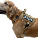 Tactical Dog Harness for Large and XL Breeds, Air Dog Vest No Pull with Reflective Do Not Pet Patches, Breathable Dog Molle Vests for Training Walking Hunting Brown