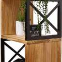 Premium Home Rustic Side Table: Farmhouse End Table, Bedside Table, Wood Nightstand, Tall End Table, High Side Tables for Small Spaces, Living Room Metal Modern Bedroom Industrial Furniture
