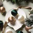 Christmas Ornaments Set 12PCS - 2.4 Inch Satin Shatterproof Elegant Vintage Decor Luxury Neutral Ball Ornaments for Tree (Gilded Greenery)