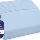 Royale Linens Fitted Sheet Twin - Ultra Soft 1800 Brushed Microfiber - Hotel Luxury Bottom Sheets - Wrinkle Free & Fade Resistant - Deep Pocket Fitted Sheet Only (Twin, Lake Blue)