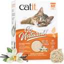 Catit - Go Natural Pea Husk Clumping Cat Litter - Dust Free, Easy Cleaning & Scooping, Flushable Kitty Litter with Odor Control & Subtle Fragrance - 12.3 Lbs, Vanilla Scented