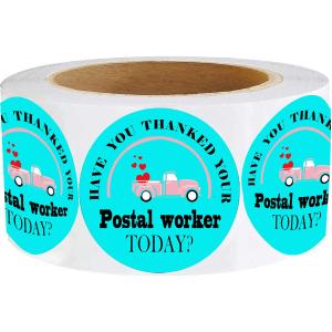 2 x Remarkable Postal Worker Thank You Stickers,1.5 Inch Postal Appreciation Sticker for Small Businesses,Post Mailman Appreciation Stickers,Happy Mail Themed Thank You Postal Worker Labels(500 Pcs)